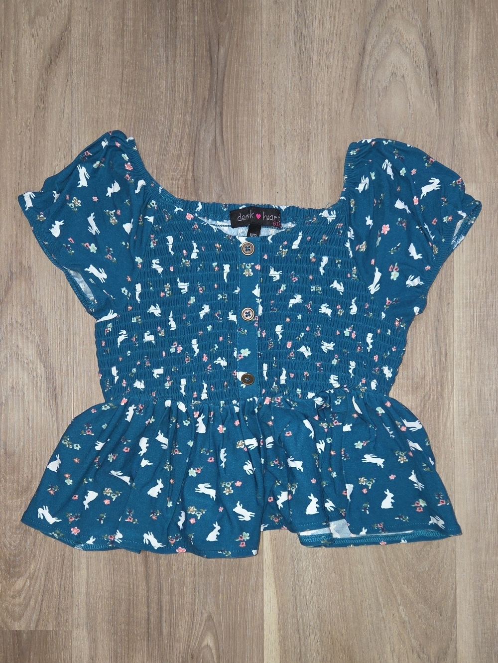•Derek Heart• Little Girls Blue Ruched Blouse